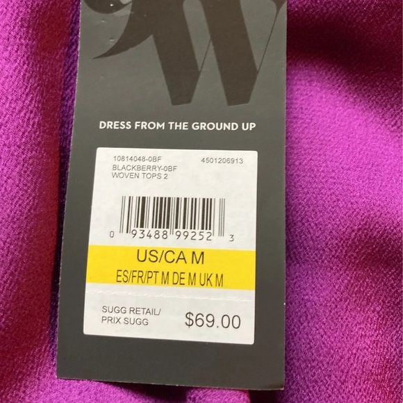 Purple satin Nine West blouse - Picture 4 of 5